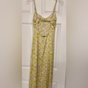 Zara Floral Midi Dress - Green Pink and White